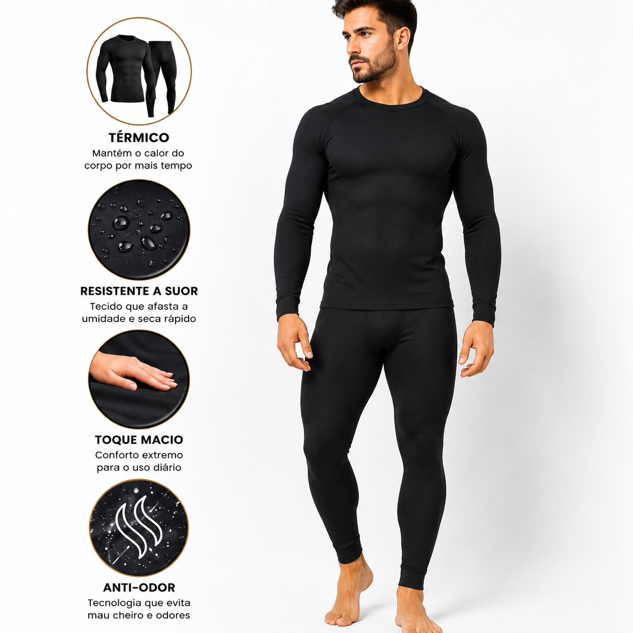 Kit Térmico Body Fit Segunda Pele Para Máximo Aquecimento