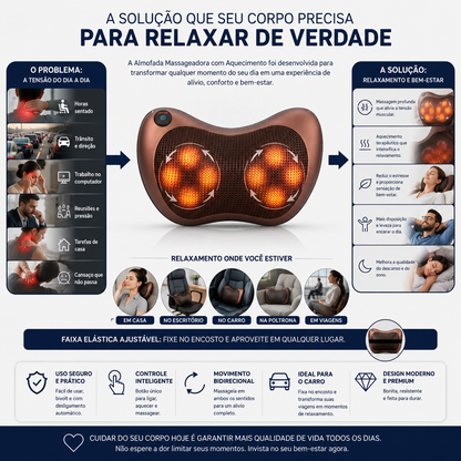 Almofada massageadora com aquecimento