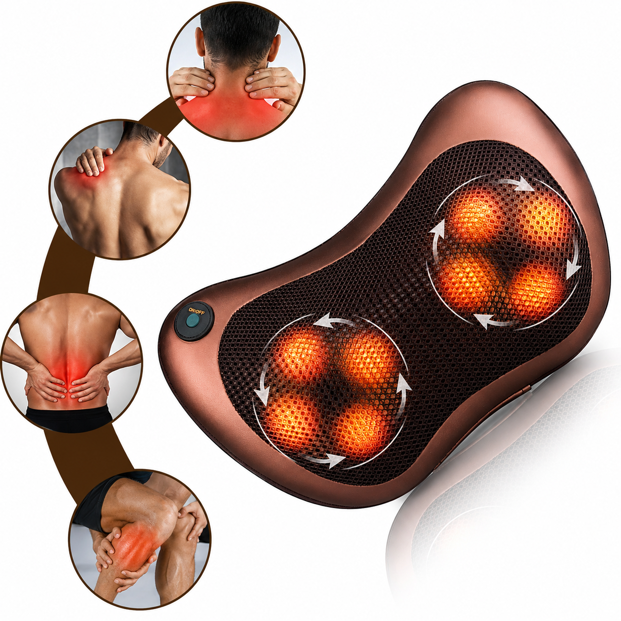 Almofada massageadora com aquecimento