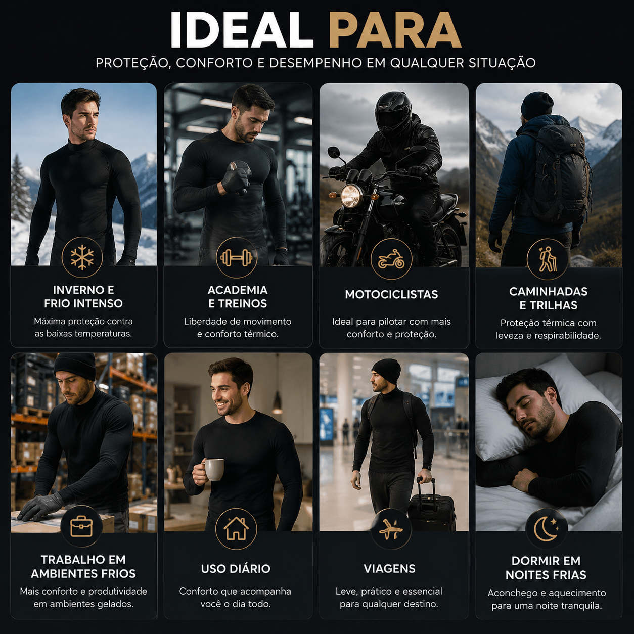 Kit Térmico Body Fit Segunda Pele Para Máximo Aquecimento
